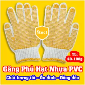 Găng Tay Phủ Hạt Nhựa Màu Vàng